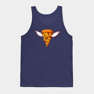 Cute Monster Pizza Flying With Wing Cartoon Tank Top